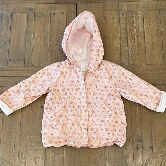 Janie and jack 2006 jacket floral heart hooded windbreaker - Picture 1 of 9